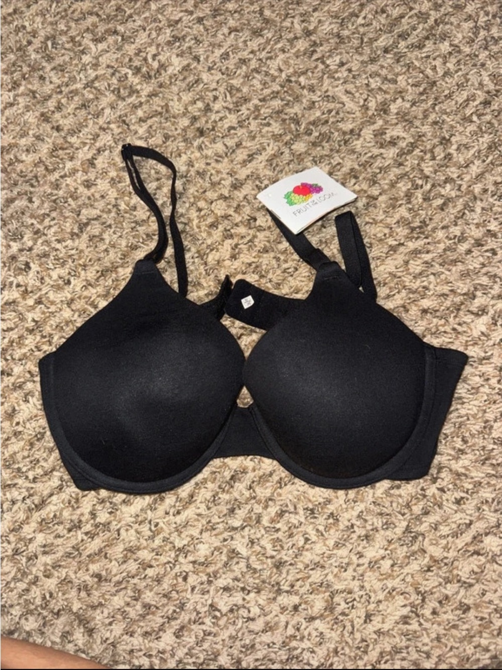 Fruit of the Loom Black Padded T-Shirt Bra